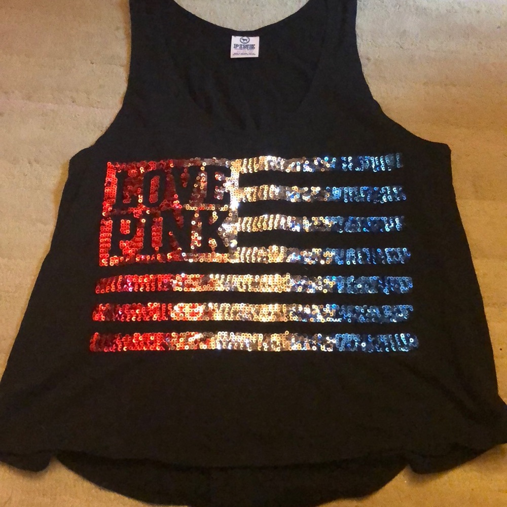 American flag victorias secrets pink shirt